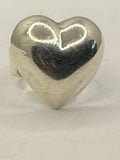 Front View of the Gently Pre-Loved 925 Silver Heart Puffy Signet Ring