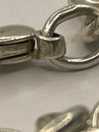 Closeup of 925 Sterling Silver Round Link Chain Bracelet
