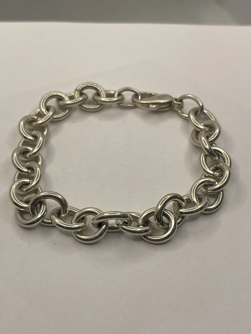 925 Sterling Silver Round Link Chain Bracelet