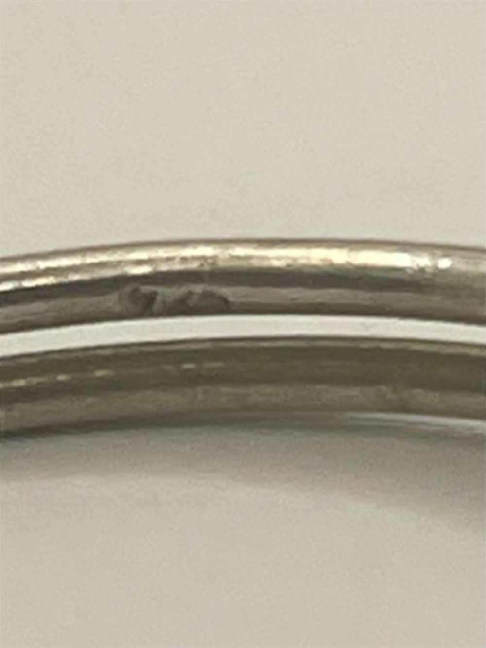 Closeup of Vintage 925 Sterling Silver Wave Crossover Cuff Bangle Bracelet