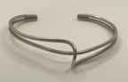 Vintage 925 Sterling Silver Wave Crossover Cuff Bangle Bracelet