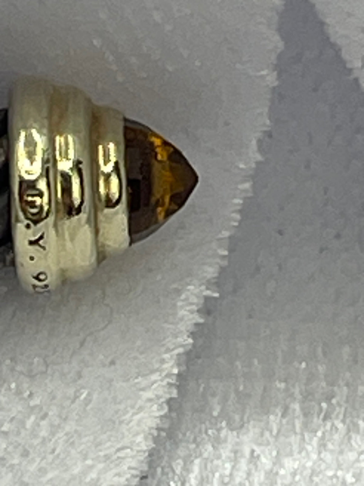 Pre-Loved Iconic David Yurman Classic Cable Bracelet 585 (14k) 925 Citrine Stamped D.Y.