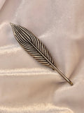 Vintage Mid-Century American Sterling Silver Leaf / Feather Brooch