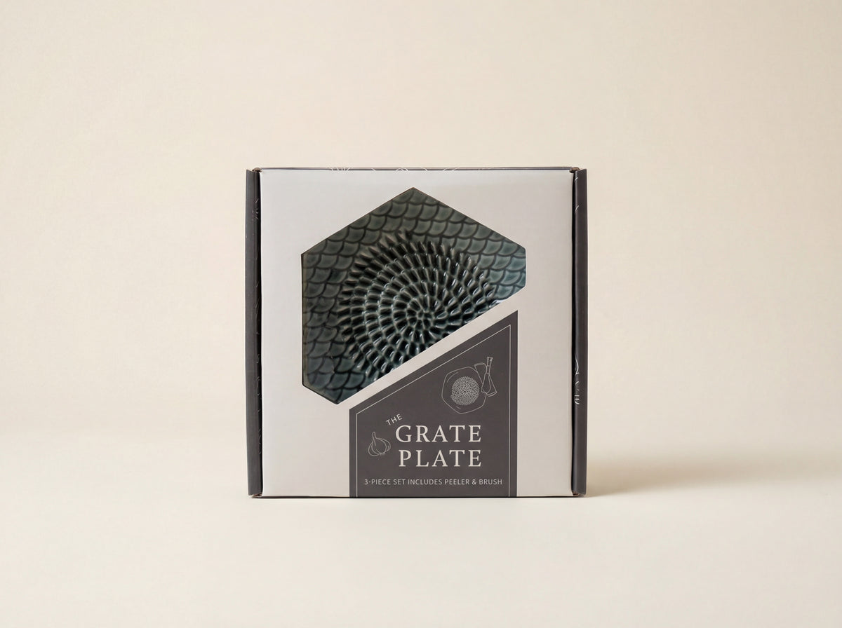 The Grate Plate Ceramic Garlic Grater, 3-Piece Set