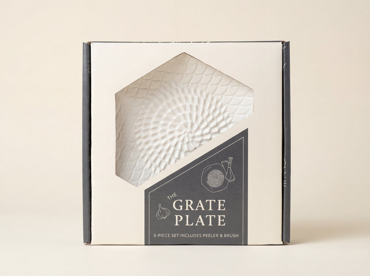 The Grate Plate Ceramic Garlic Grater, 3-Piece Set