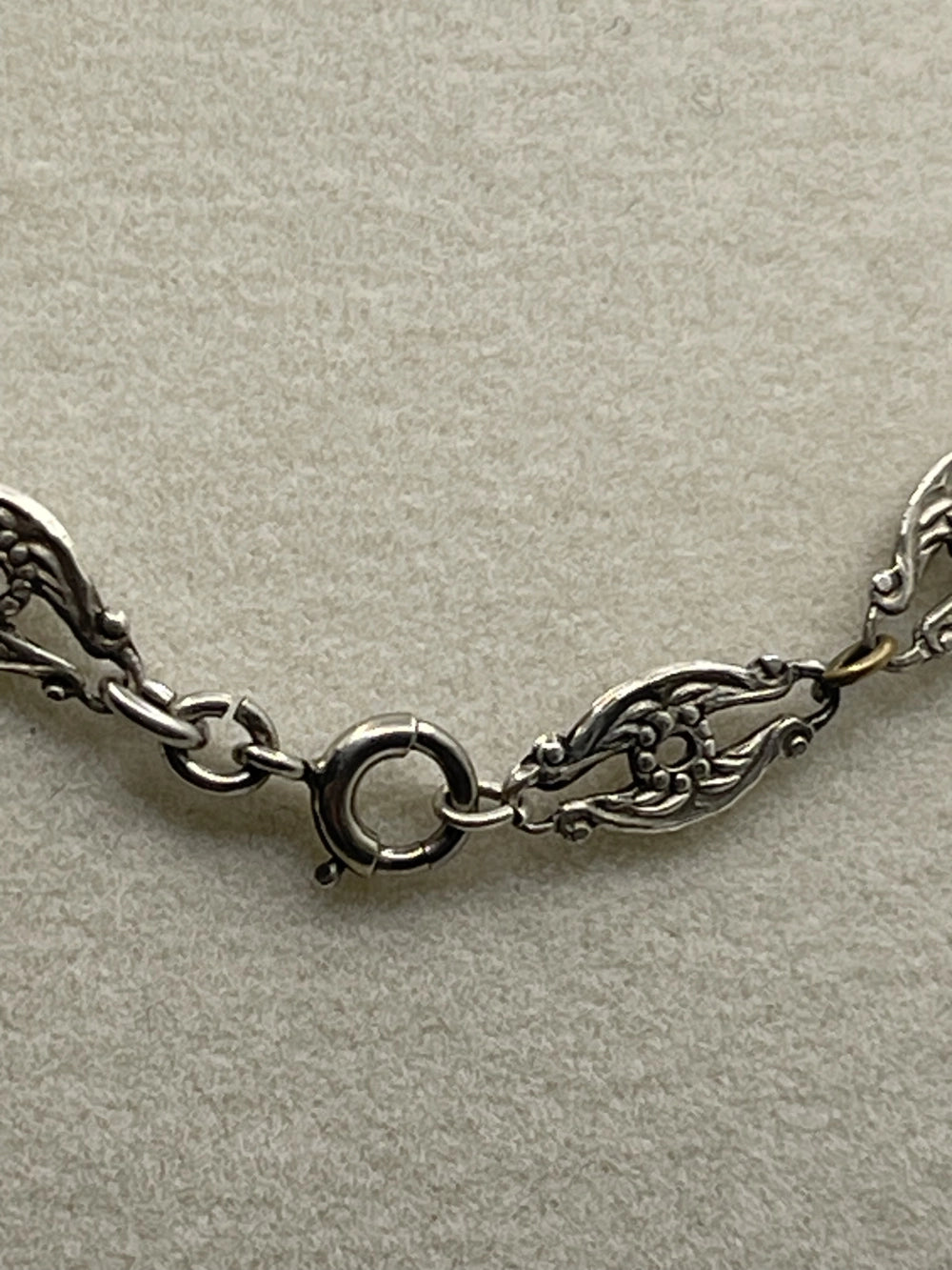 Clasp of the Antique Art Deco Style Marcasite Opalescent Glass Festoon Necklace