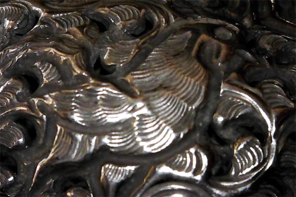Supreme Closeup of Vintage Antique Southeast Asian Silver Repoussé Cuff