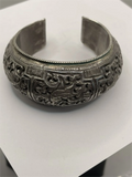 Vintage Antique Southeast Asian Silver Repoussé Cuff