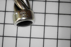 Closeup of hook of Authentic Preloved David Yurman Men's Helix-Twisted Silver Onyx Cable Cuff Bracelet