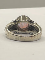 Back VIew of the Authentic Signed Ted Ott Vintage Southwestern Opal Sterlng Silver Ring