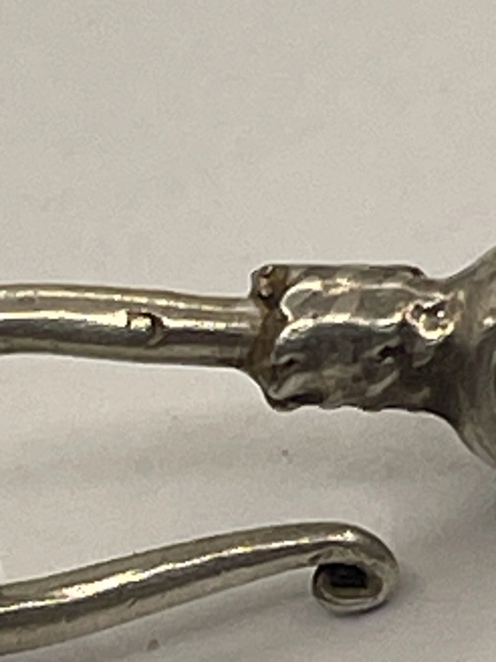 Extreme Closeup of Balinese Popcorn Pebble Texture Silver Bracelet