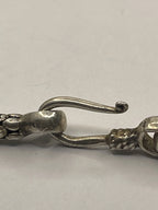 Closeup of hook from Balinese Popcorn Pebble Texture Silver Bracelet