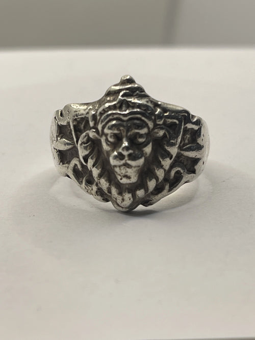 Front VIew of the Balinese Sterling Silver Barong King of the Spirits Ring