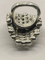Back View of the E&L 925 Sterling Silver Electroform Popcorn Statement Ring