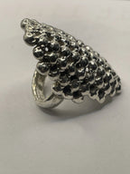Side View of the E&L 925 Sterling Silver Electroform Popcorn Statement Ring