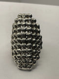 Front View of the E&L 925 Sterling Silver Electroform Popcorn Statement Ring