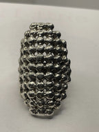 Front View of the E&L 925 Sterling Silver Electroform Popcorn Statement Ring