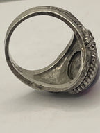 Underneath Side VIew of Gently Pre-Loved Dragon's Fire Breath Opal Sterling Silver Ring