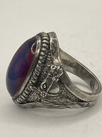 Right Side of Gently Pre-Loved Dragon's Fire Breath Opal Sterling Silver Ring