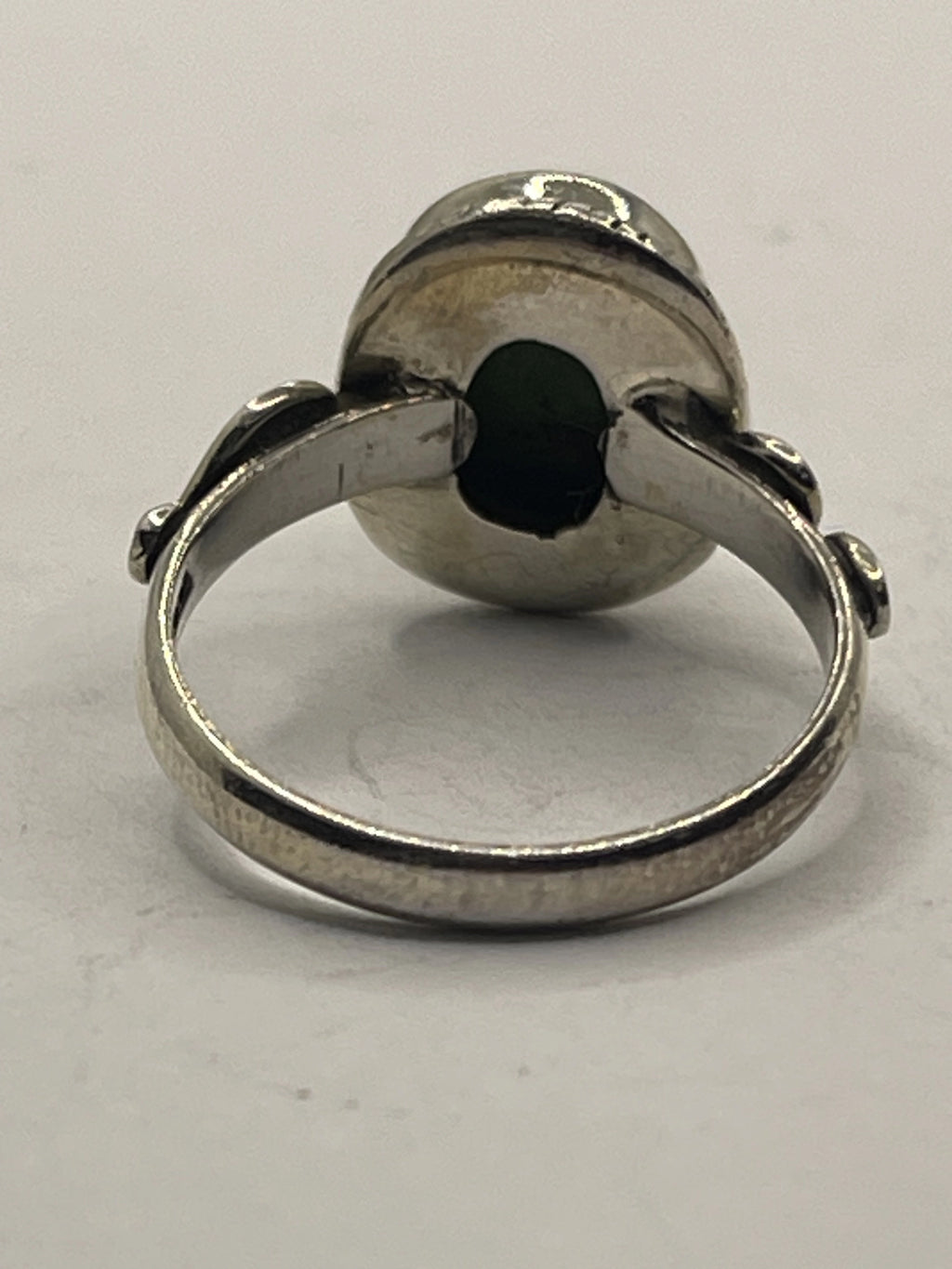 Back VIew of the Gently Pre-Loved Green Copper Turquoise Boho Hippie Style Ring