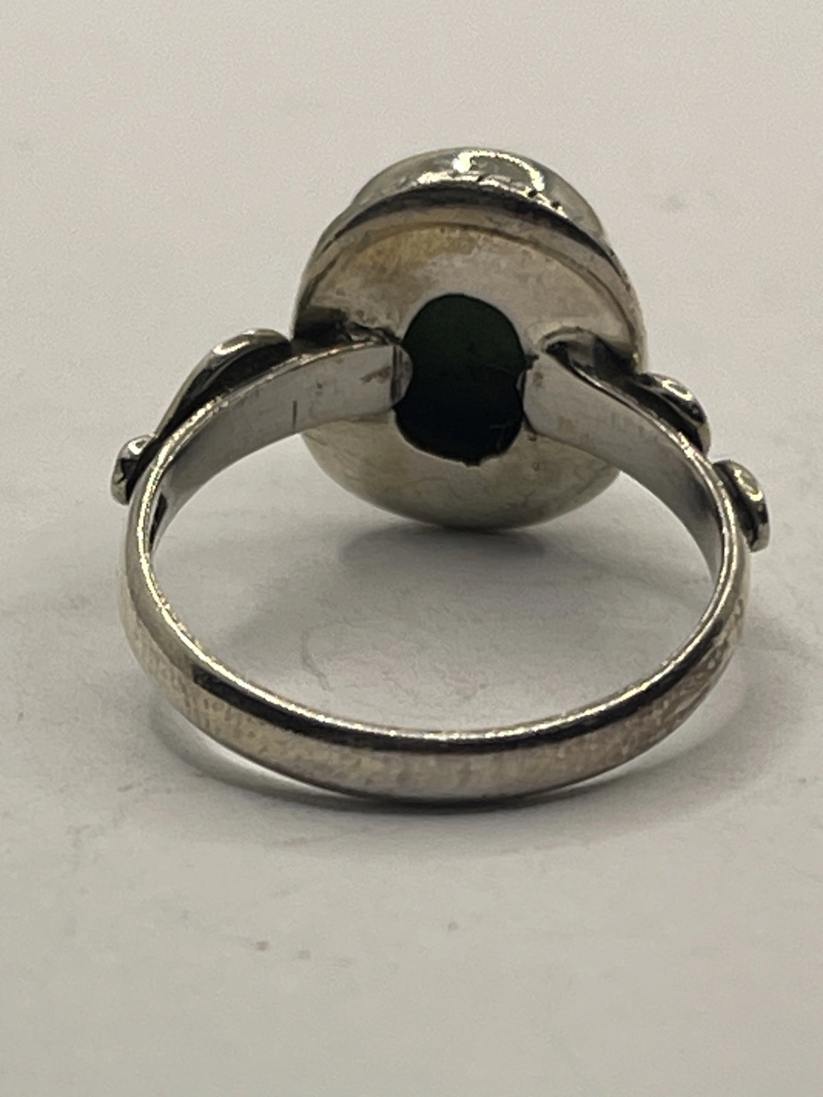 Back VIew of the Gently Pre-Loved Green Copper Turquoise Boho Hippie Style Ring