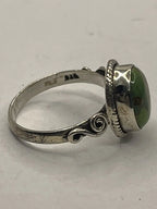 Side VIew of the Gently Pre-Loved Green Copper Turquoise Boho Hippie Style Ring