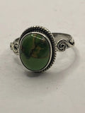 Front VIew of the Gently Pre-Loved Green Copper Turquoise Boho Hippie Style Ring