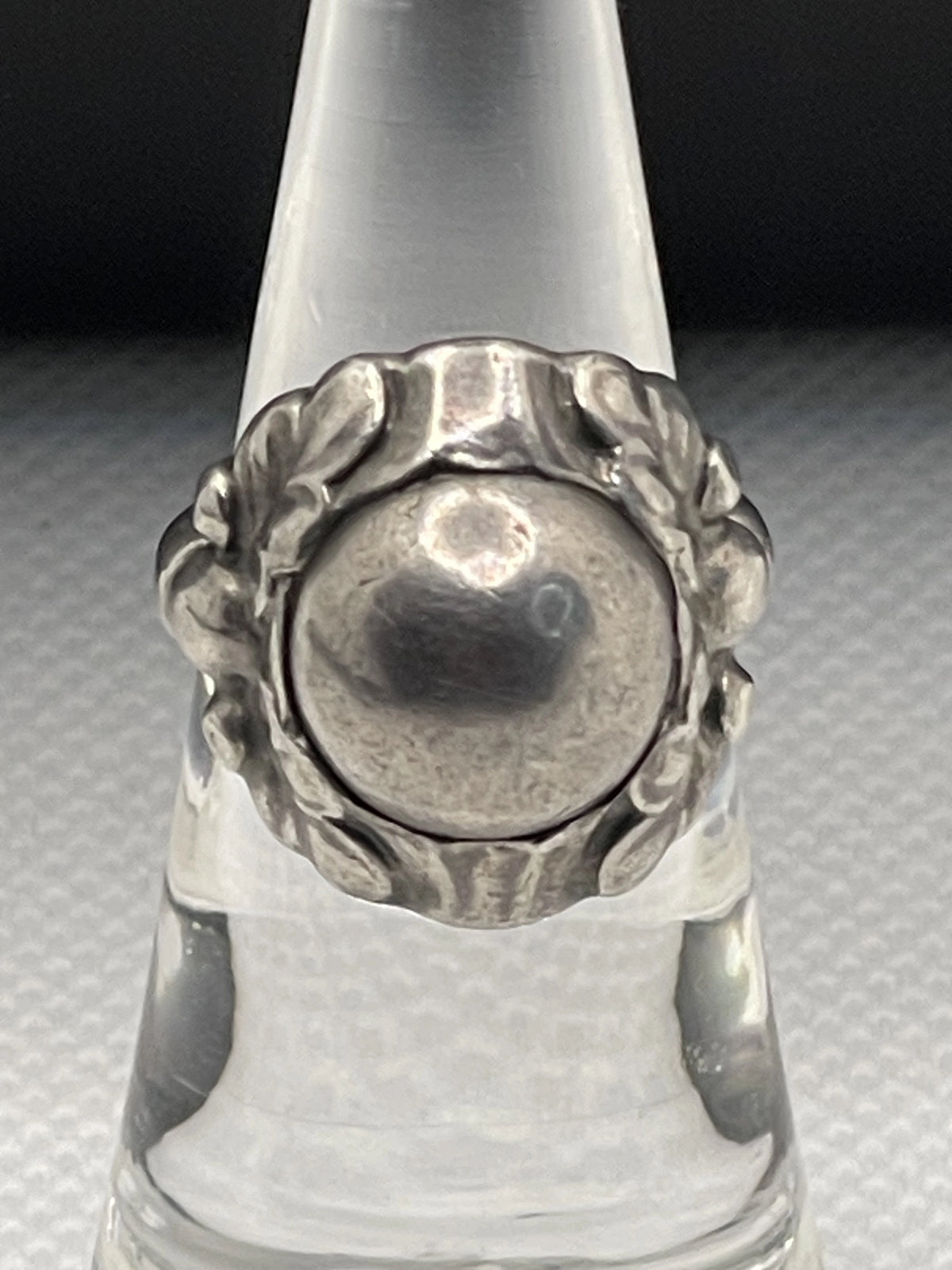 Front view of Georg Jensen 11A Silver Ball Ring Sterling Silver