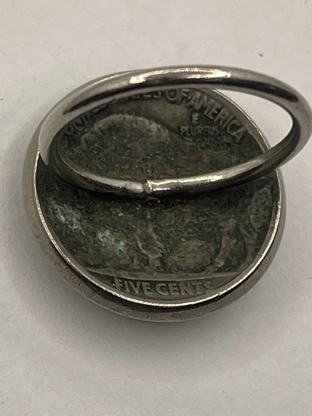 Back VIew of the Handcrafted 1935 United States Buffalo-Nickel-Ring