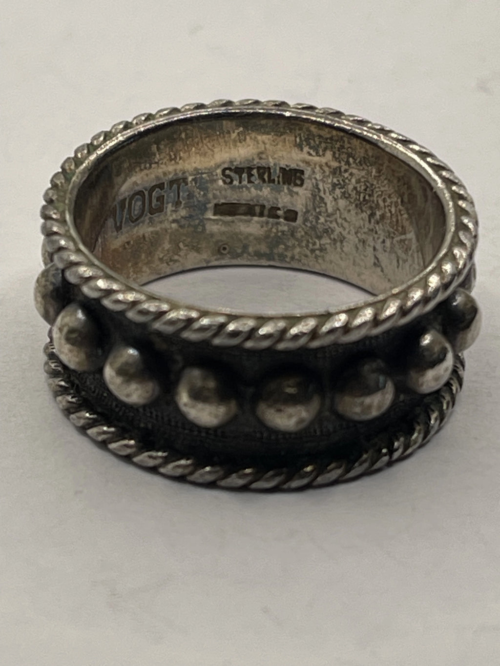 Front View of the Gently Pre-Loved Vogt Silversmiths The Blair Mini Sterling Silver Ring