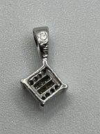 Back of the Preowned 14K White Gold Classic Square Cluster Diamond Pendant