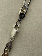 Clasp of a Vintage AZ Italy Sterling Silver Figaro Chain Link Necklace 17"
