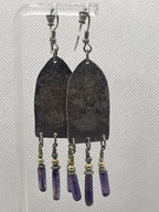 Back View of the Preowned Mixed Metal Multi Stone Sterling Dangle Earrings