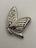 Back of the Preowned Clyde Duneier Faceted Amethyst Sterling Silver Butterfly Pendant