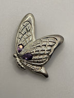 Back of the Preowned Clyde Duneier Faceted Amethyst Sterling Silver Butterfly Pendant