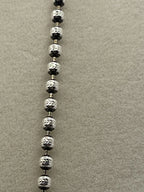 Closeup of Preowned Diamond Cut Ball Chain Necklace 24" Italy 925