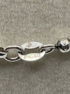 Clasp with 925 Italy engraved of Preowned Diamond Cut Ball Chain Necklace 24" Italy 925