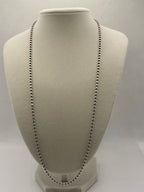 Preowned Diamond Cut Ball Chain Necklace 24" Italy 925