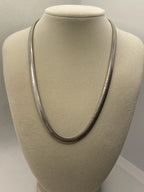 Gently Preowned 925 Sterling Silver Flat Snake Herringbone Chain