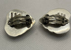 Back view of Preowned Taxco TO-26 Puffy Heart Sterling Silver Clip On Earrings