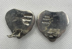 Preowned Taxco TO-26 Puffy Heart Sterling Silver Clip On Earrings wirth 925 Mexico S2+015 etched