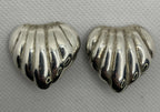 Preowned Taxco TO-26 Puffy Heart Sterling Silver Clip On Earrings