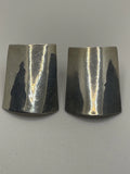 Preowned Vintage Silver Minimalist Rectangular Post Earrings