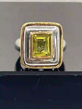 Front view of Raquel Welch Collection Sterling Silver, 18k gold, Citrine Cocktail Ring