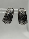 Judith Ripka Retired Thailand 925 Silver Dome Half Hoop Earrings