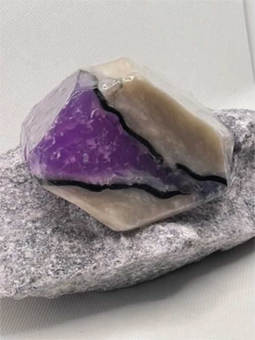 Amethyst Geode SoapRocks® Clover Melon Gemstone Bath Soap