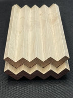 Two maple chevron hardwood soap racks son top of one another