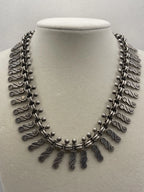 Closeup of Vintage 1980s Dulce Taxco Sterling Silver Necklace