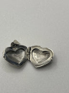 Inside view with Hallmark of the Vintage 925 Sterling Silver Heart Shaped Locket Pendant with 925 etched