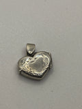 Vintage 925 Sterling Silver Heart Shaped Locket Pendant